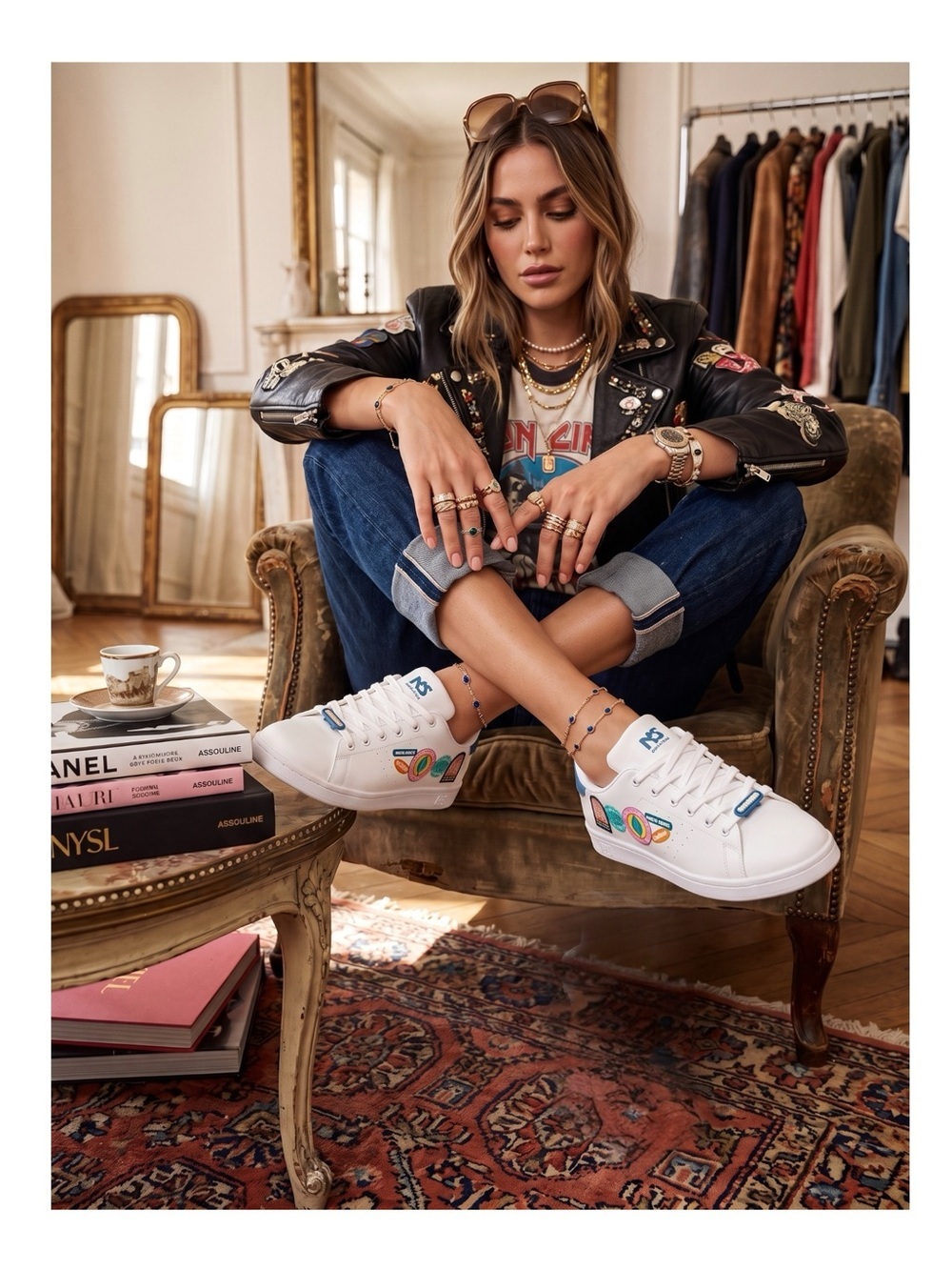 HTF: North Star ★ Retrostar Vegan Leather Sneakers ★ Colorful Patch ★ 39 8 8.5